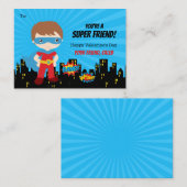 スーパーヒーローバレンタインカード – ボーイズ漫画スクール ノートカード (正面/裏面)