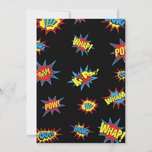 スーパーヒーローバースデーパーティすごいーヒーローボーイ写真 招待状 (裏面)