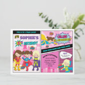 スーパーヒーローバースデーパーティーガールパワーヒーロすごいー 招待状 (スタンド正面)