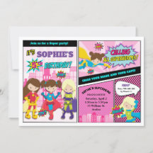 スーパーヒーローバースデーパーティーガールパワーヒーロすごいー