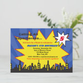 スーパーヒーローバースデーパーティ招待状ボーイズ 招待状 (スタンド正面)