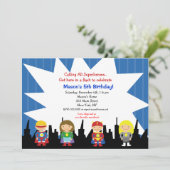 スーパーヒーローバースデーパーティ招待状 招待状 (スタンド正面)