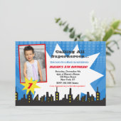 スーパーヒーローバースデーパーティ招待状 招待状 (スタンド正面)