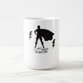 スーパーヒーローパパシルエット | 父の日英雄 コーヒーマグカップ (中央)