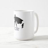 スーパーヒーローパパシルエット | 父の日英雄 コーヒーマグカップ (正面右)