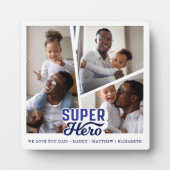 スーパーヒーローパパフォトコラージュ漫画ブックキープサケ フォトプラーク (正面)