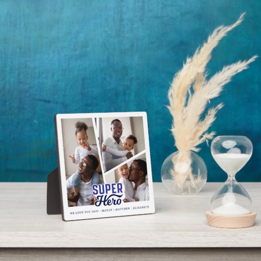 スーパーヒーローパパフォトコラージュ漫画ブックキープサケ フォトプラーク (インサイチュ)