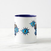 スーパーヒーローパパ写真マン神話レジェンドモノグラム マグカップ (中央)