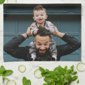 スーパーヒーローパパ漫画スピーチバブルファーザーの日 キッチンタオル (折り畳み)