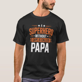 スーパーヒーローパパ父のデイギフトパパのダウグ Tシャツ