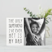 スーパーヒーローパパ父の日写真 カード (スタンド正面)