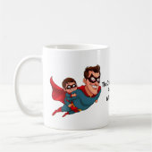 スーパーヒーローパパ パーソナライズされた コーヒーマグカップ (左)
