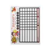 スーパーヒーローパーソナライズされた・チョーチャート ノートパッド (回転)