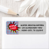 スーパーヒーローパーティの招待状差出人住所ラベル ラベル (インサイチュ)