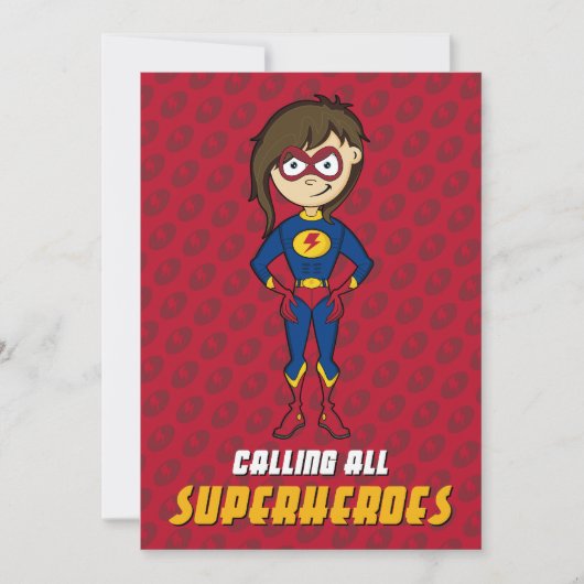 スーパーヒーローパーティの招待状 招待状 (正面)