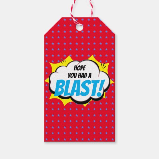 スーパーヒーローパーティーありがとう文字 ギフトタグ (正面)