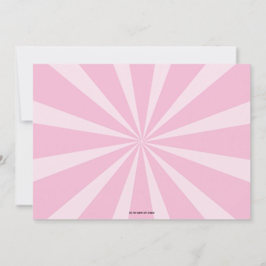 スーパーヒーローパーティーすごいヒーローフォトガール誕生日 招待状 (裏面)