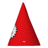 スーパーヒーローパーティーハット-赤い点の編集可能時間 パーティーハット (右)