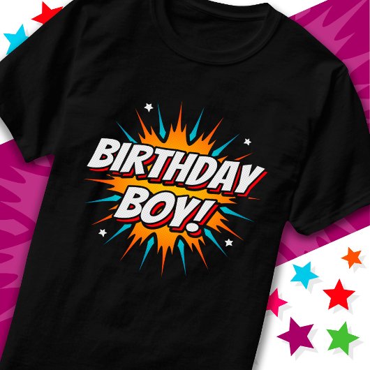 スーパーヒーローパーティー漫画ブックヒーロー誕生日ボーイ Tシャツ