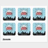 スーパーヒーローフレンド漫画バレンタインステッカー スクエアシール (シート)