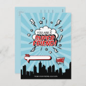 スーパーヒーローフレンド漫画バレンタインポストカード シーズンポストカード (正面/裏面)