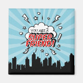 スーパーヒーローフレンド漫画バレンタインマグネット マグネット (正面)