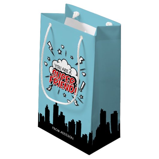 スーパーヒーローフレンド漫画バレンタイン抱き枕 スモールペーパーバッグ (裏面アングル)