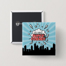 スーパーヒーローフレンド漫画バレンタイン 缶バッジ