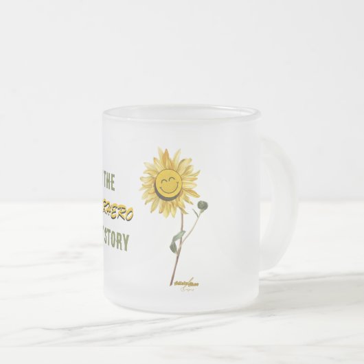 スーパーヒーローフロステッドグラスマグカップby詩人Adiela Akoo フロストグラスマグカップ (正面右)