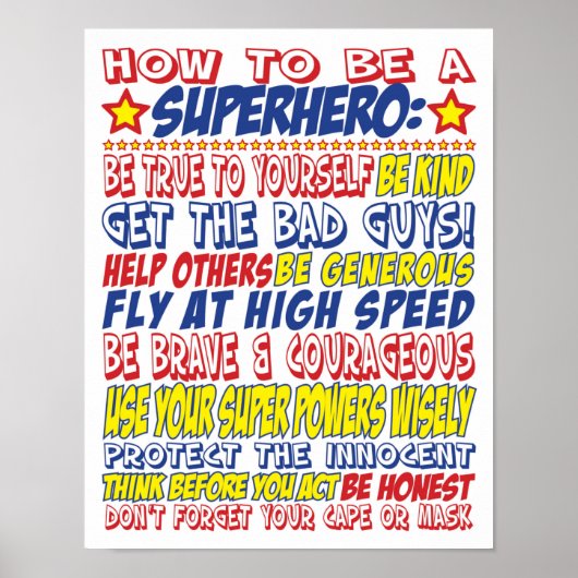 スーパーヒーロープリント ポスター (正面)