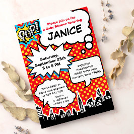 スーパーヒーローベビーシャワーパーティの招待状 招待状