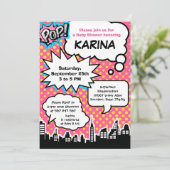 スーパーヒーローベビーシャワーパーティの招待状 招待状 (スタンド正面)