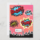 スーパーヒーローベビーシャワーパーティの招待状 招待状 (裏面)