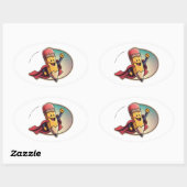 スーパーヒーローペンシル楕円ステッカー 楕円形シール (シート)