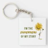 スーパーヒーローホワイトアクリルキーチェーンバイアディラ・アコー キーホルダー (正面)