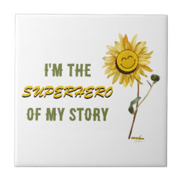 スーパーヒーローホワイトセラミックタイルby詩人Adiela Akoo タイル