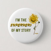 スーパーヒーローホワイトボタンby詩人Adiela Akoo 缶バッジ (正面)