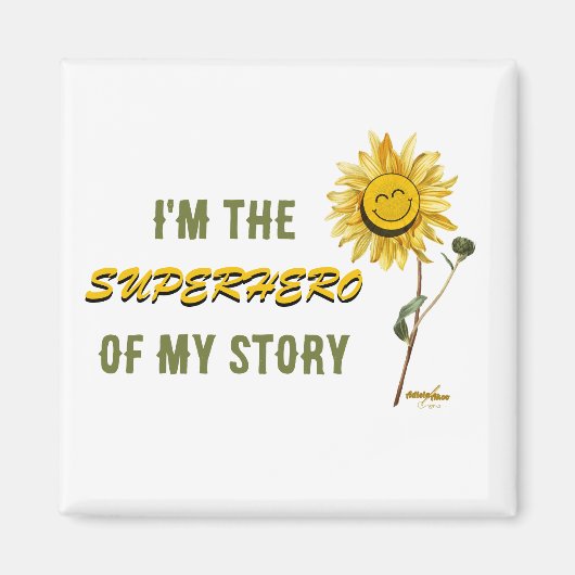 スーパーヒーローホワイトマグネットby詩人Adiela Akoo マグネット (正面)