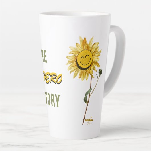 スーパーヒーローホワイトラテマグby詩人Adiela Akoo カフェラテマグ (右アングル)