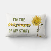 スーパーヒーローホワイト装飾用クッションby詩人アディエラ・アコー ランバークッション (裏面)