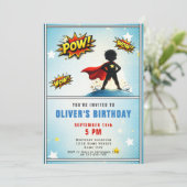 スーパーヒーローボーイの誕生日パーティー 招待状 (スタンド正面)
