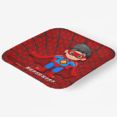 スーパーヒーローボーイバースデーパーティー ペーパープレート (傾斜あり)