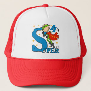 スーパーヒーローボーイ4th誕生日Tシャツとギフト キャップ