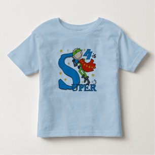 スーパーヒーローボーイ4th誕生日Tシャツとギフト トドラーTシャツ