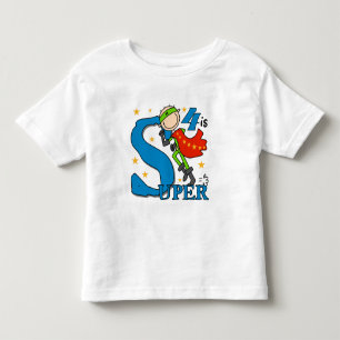 スーパーヒーローボーイ4th誕生日Tシャツとギフト トドラーTシャツ