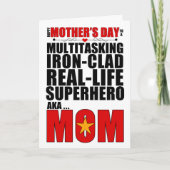 スーパーヒーローママママザーズデイタイポグラフィ カード (正面)