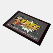 スーパーヒーローマムフリーキャンディハロウィーン ドアマット (アングル)