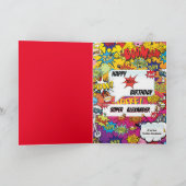 スーパーヒーローモノグラム誕生日サプライズキッズカード カード (内部)