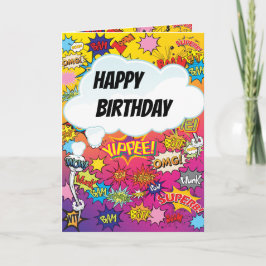 スーパーヒーローモノグラム誕生日サプライズキッズカード カード