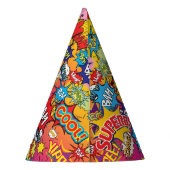 スーパーヒーローモノグラム誕生日サプライズキッズ パーティーハット (裏面)